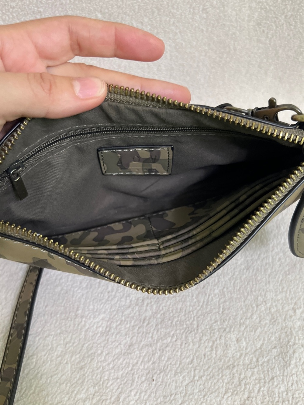 Joy Susan Mini Crossbody Wristlet Clutch Vegan Leather Camo Bag Adjustable Strap - Picture 12 of 14